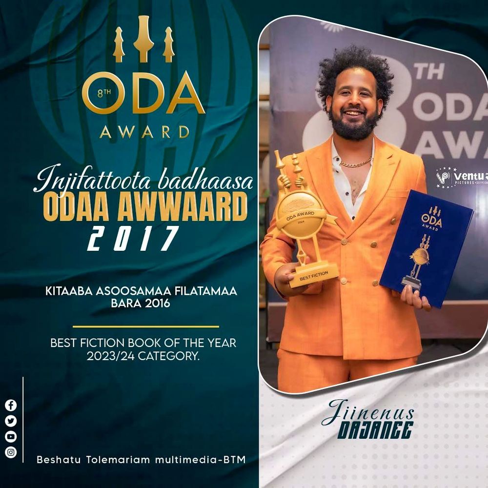 Jiinenus Dejene Best Fiction of the Year 8th Odda Awards Winner