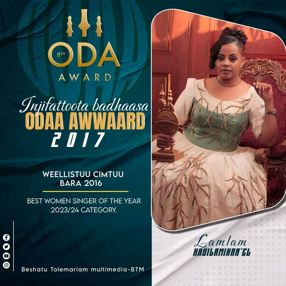   Lemlem Hailemichael  Best Female Singer  8th Odda Awards Winner